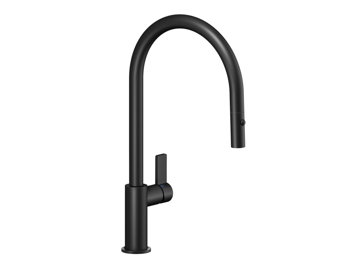 Nobili Flag Pull Out Sink Mixer with Biomaster Matte Black (4 Star)