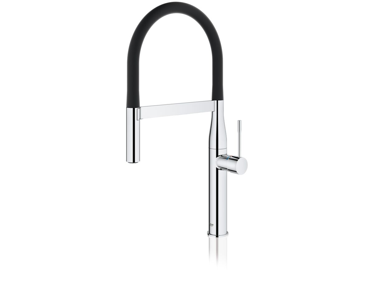 GROHE Essence Professional Pull Down Sink Mixer Tap Chrome / Black (4 Star)
