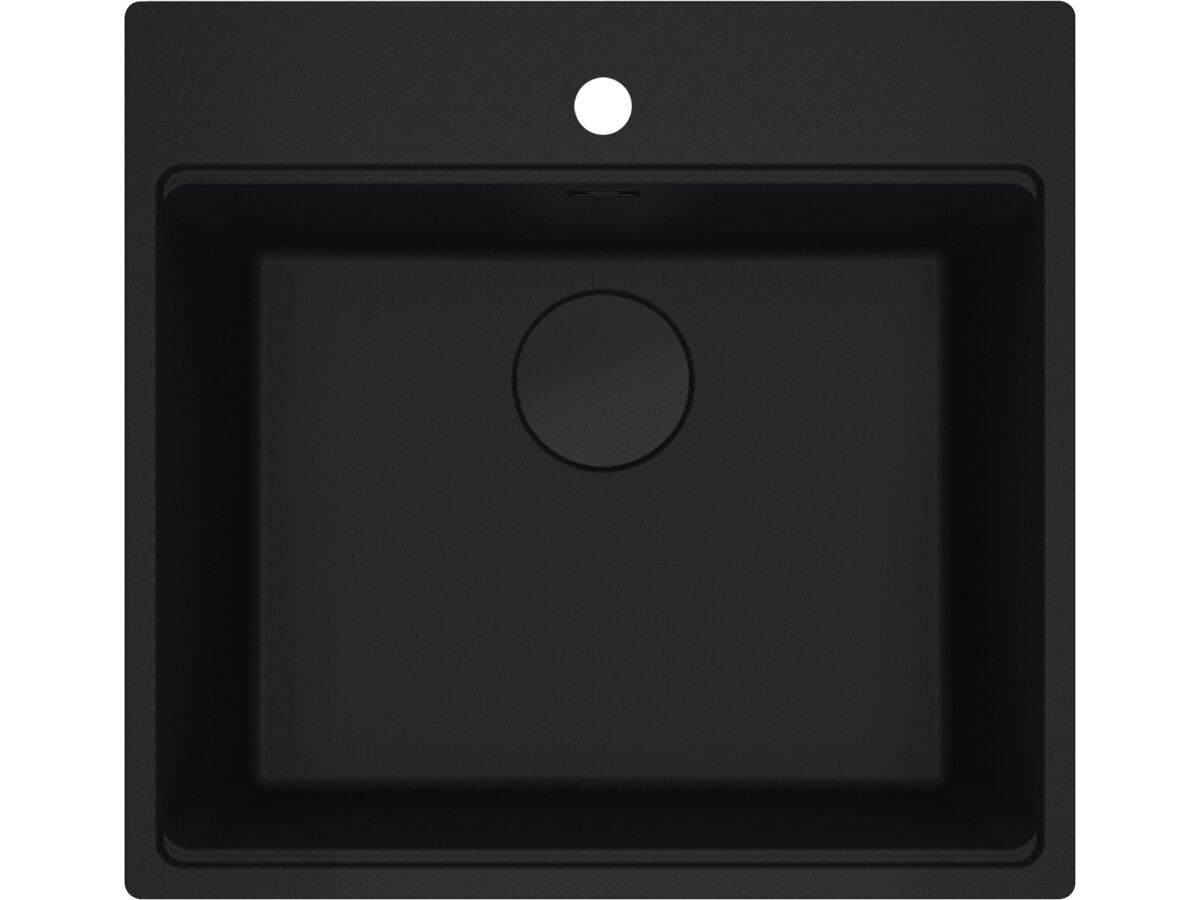Franke City Fragranite Single Bowl 510mm Inset Sink with Tap Ledge Matte Black