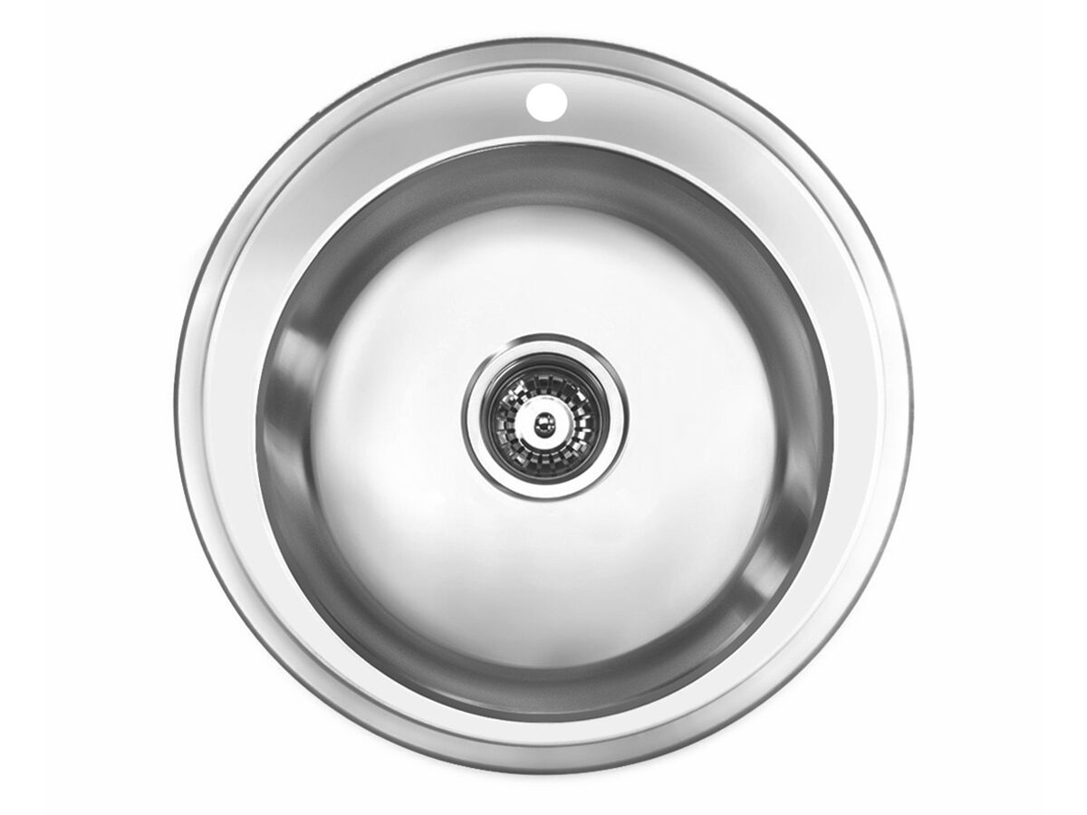 Posh Solus Round Inset/Undermount Sink 1 Taphole 500mm Stainless Steel