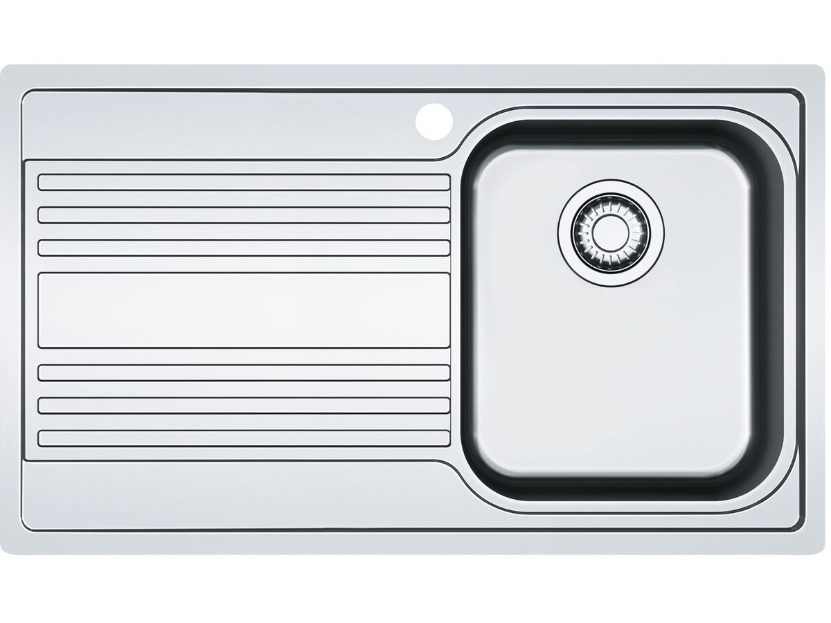 Franke Rapid RPX611-86 Single Bowl Inset Sink Only Right Hand Bowl-Left Hand Drain Stainless Steel