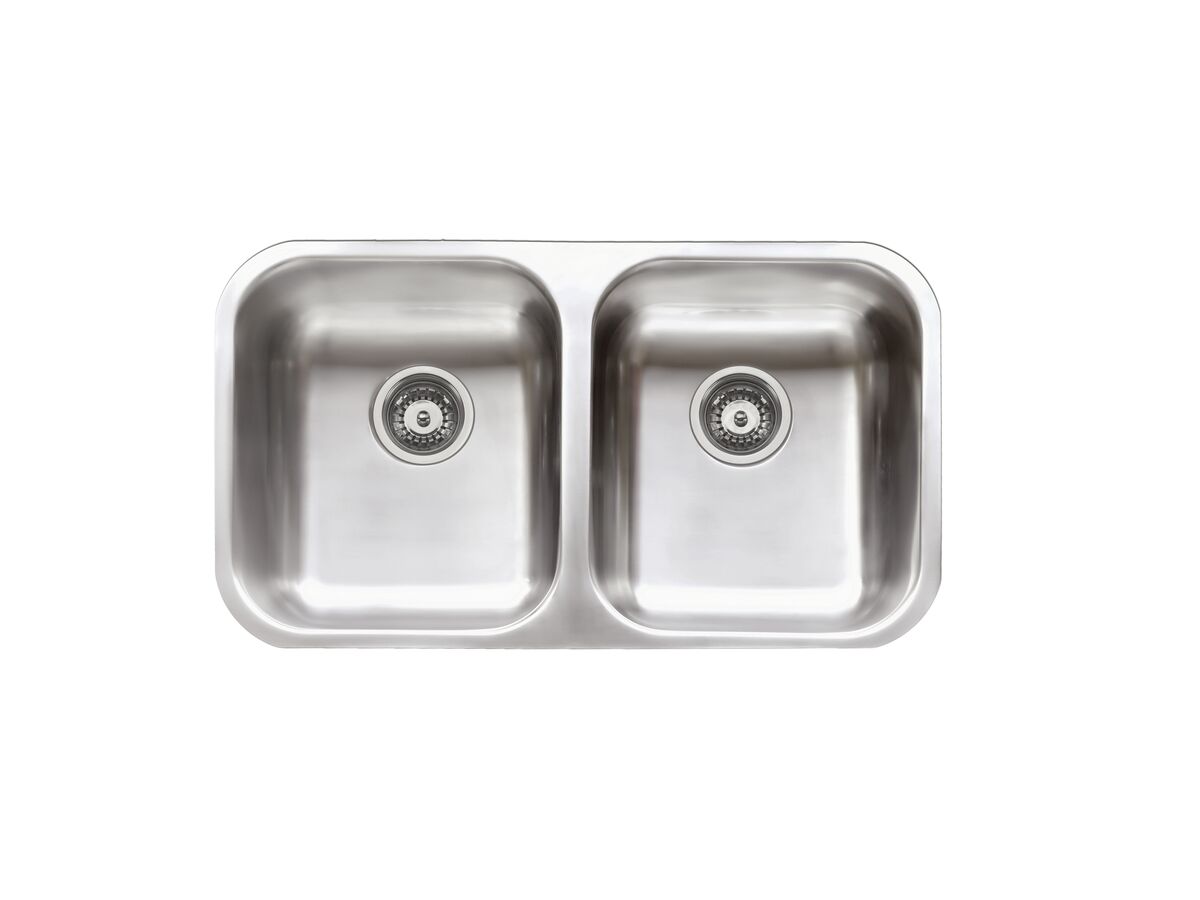 Posh Solus MK3 Double Bowl Undermount Sink, No Taphole, Stainless Steel