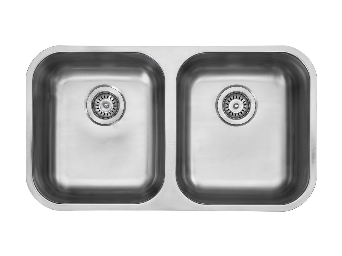 Posh Solus MK3 Double Bowl Undermount Sink, No Taphole, Stainless Steel