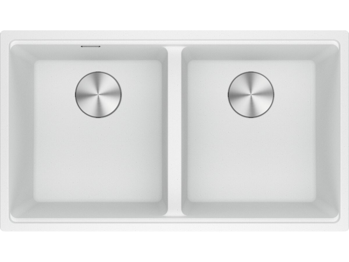 Franke City Fragranite Double Bowl 360mm Bowl + 360mm Bowl Undermount Sink Polar White