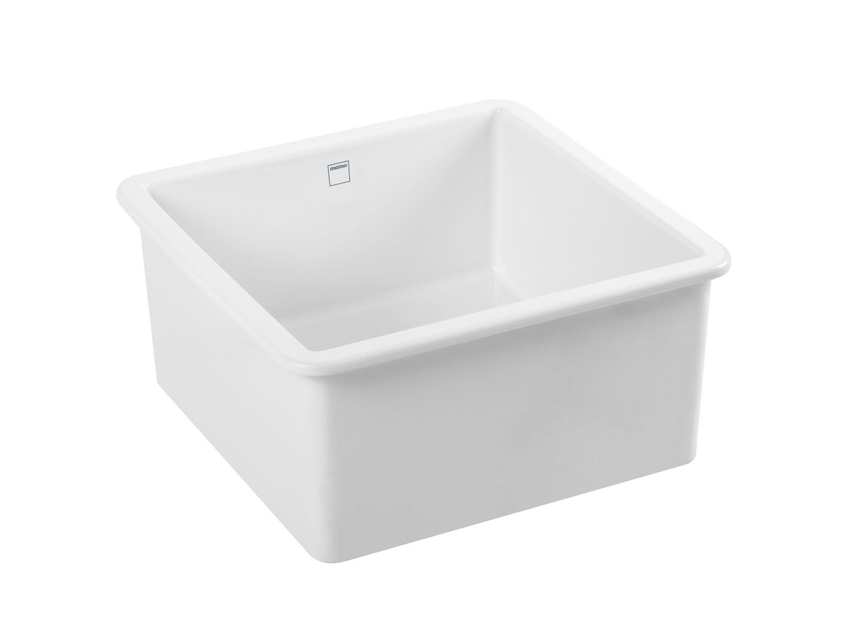 Memo Harper Single Bowl Inset/Undermount Sink 460mm Fireclay White