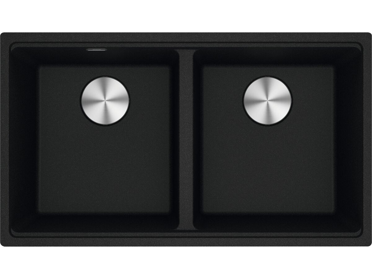 Franke City Fragranite Double Bowl 360mm Bowl + 360mm Bowl Undermount Sink Onyx