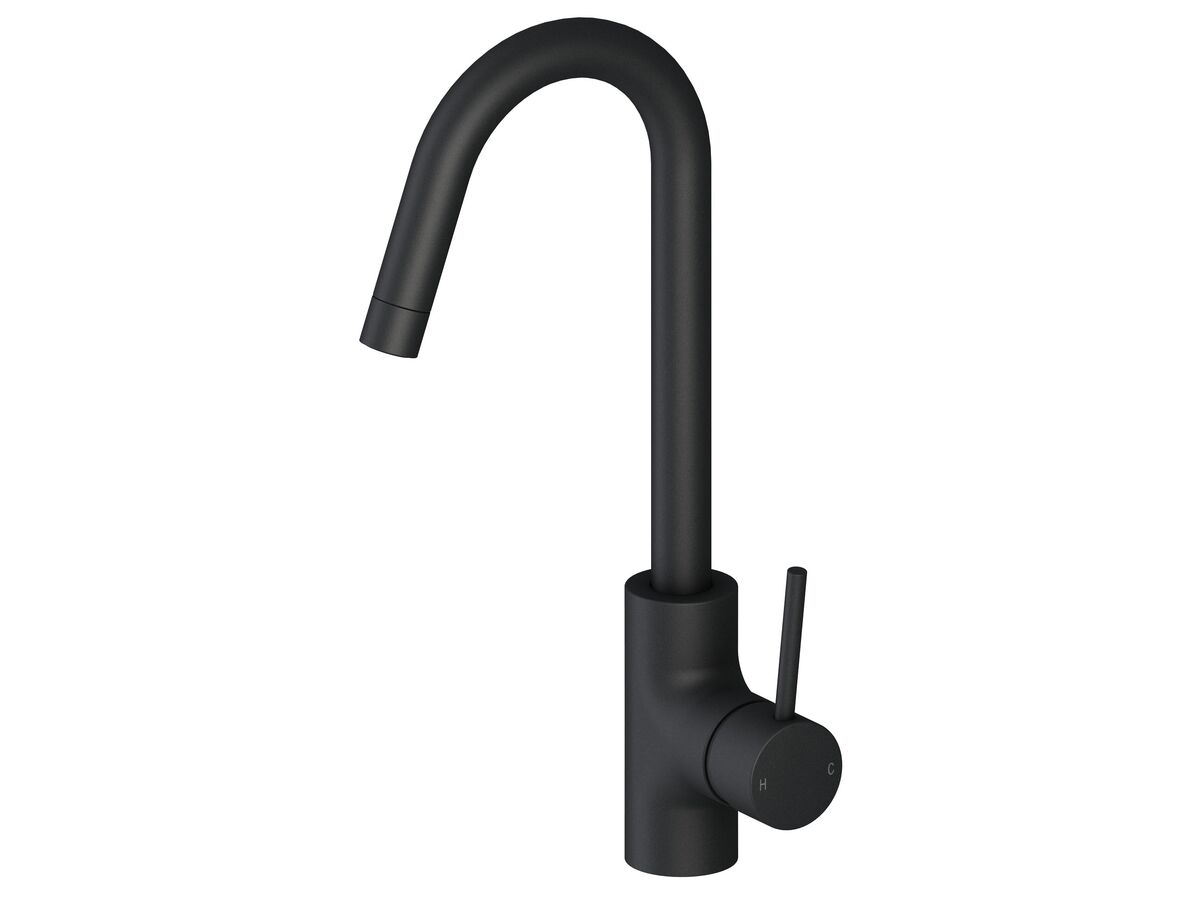 Mizu Drift MK2 Gooseneck Sink Mixer Tap Matte Black (4 Star)