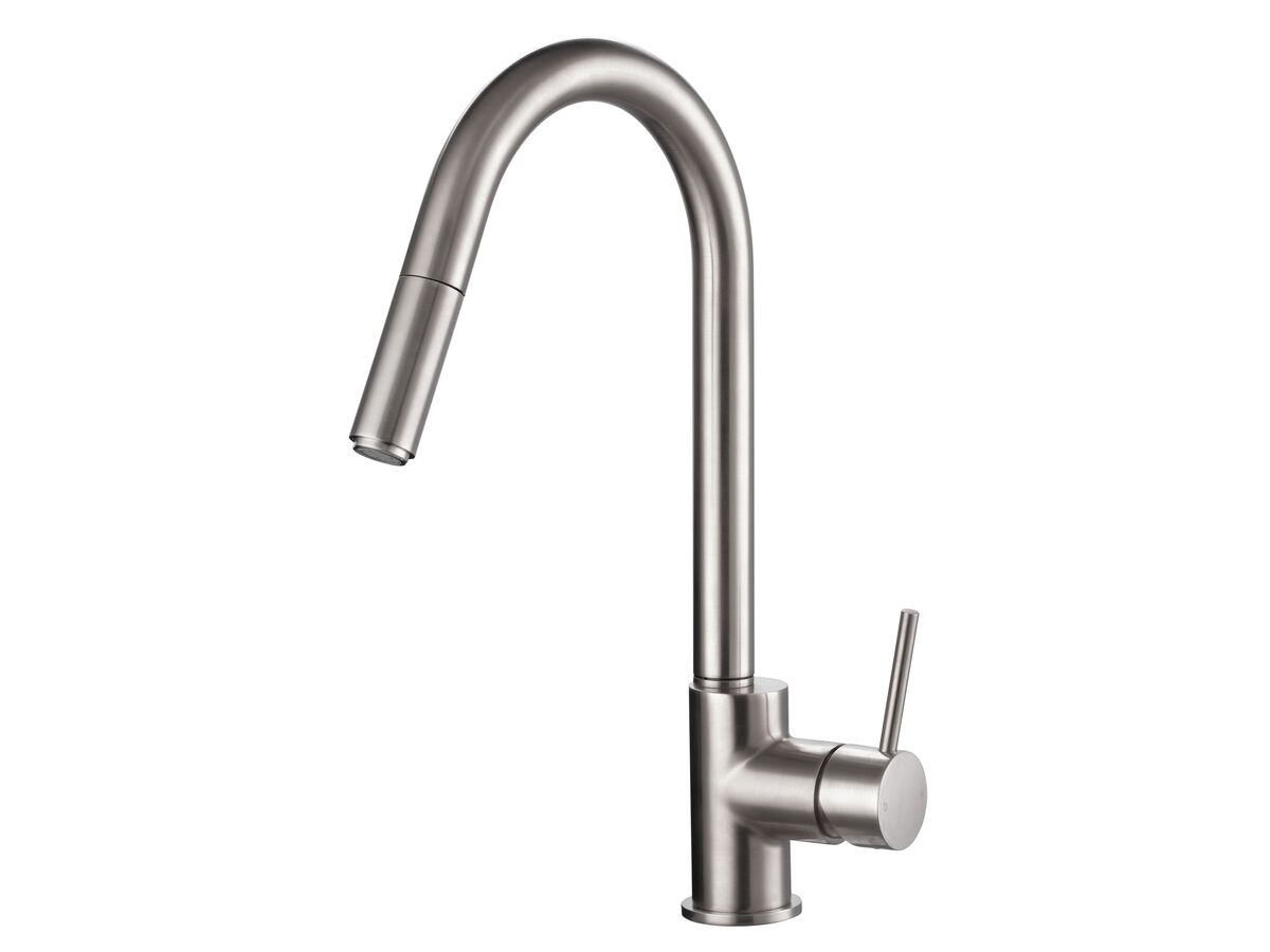 Mizu Drift MK2 Gooseneck Pull Out Sink Mixer Tap Brushed Nickel (4 Star)