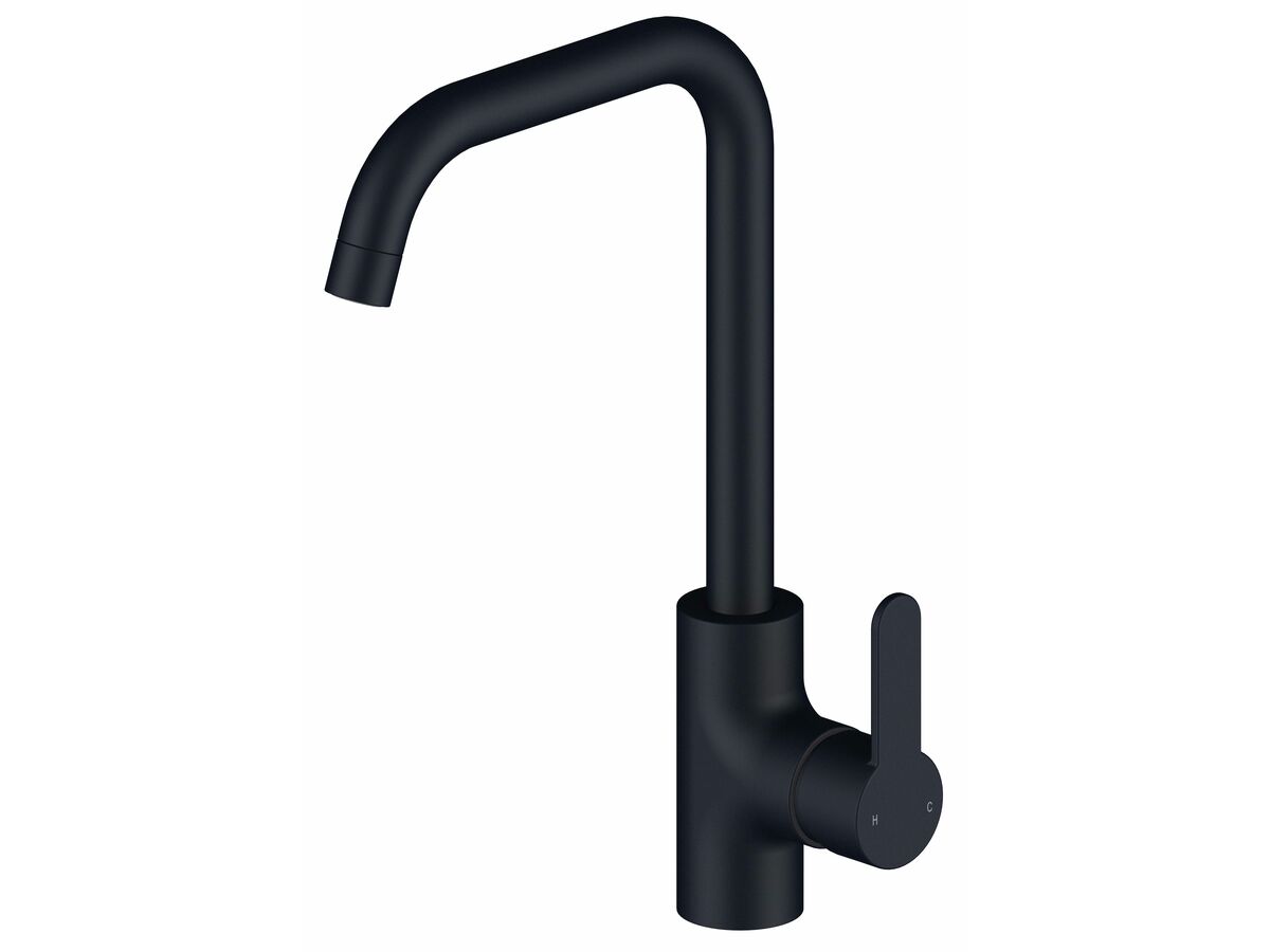 Mizu Soothe Square Gooseneck Sink Mixer Tap Matte Black (4 Star)