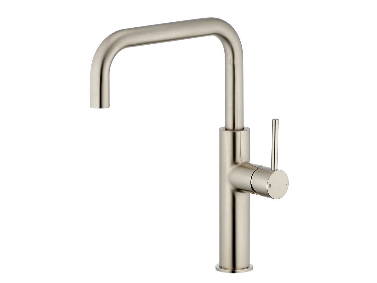 Mizu Drift Gooseneck Sink Mixer Tap Square Brushed Nickel (5 Star) Lead Free