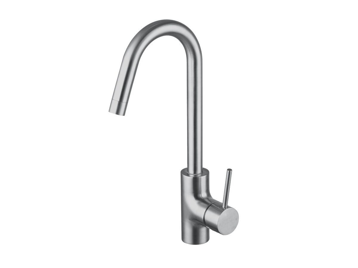 Mizu Drift MK2 Gooseneck Sink Mixer Tap Brushed Gunmetal (4 Star)
