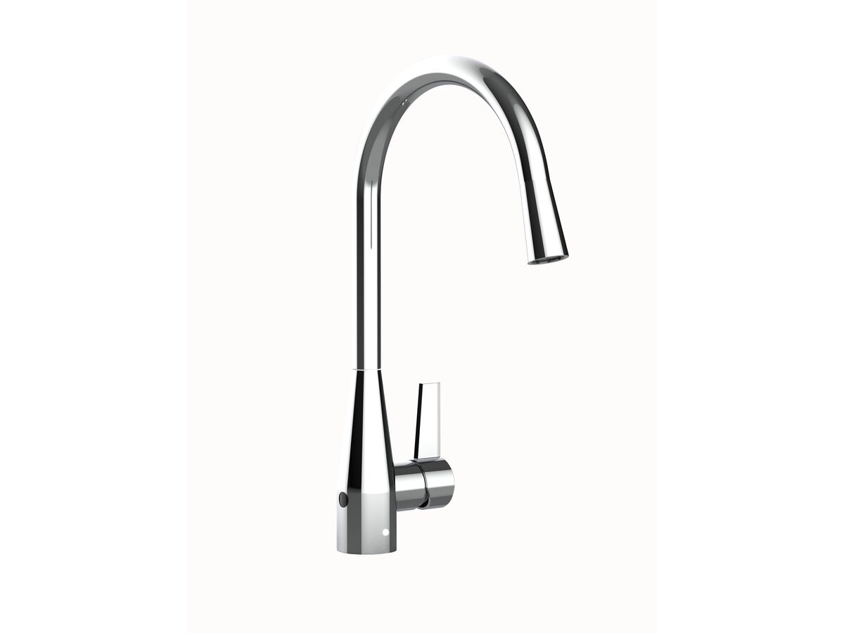 Memo Sia Sensor Gooseneck Sink Mixer Tap Dual Functions Right Hand Lever Chrome (4 Star)