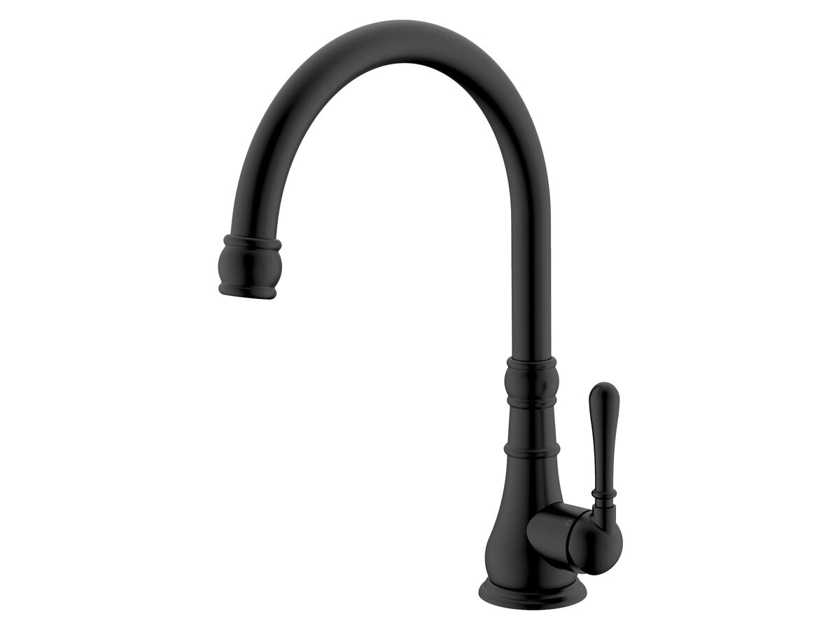 Milli Voir Gooseneck Sink Mixer Tap Large Matte Black (4 Star)