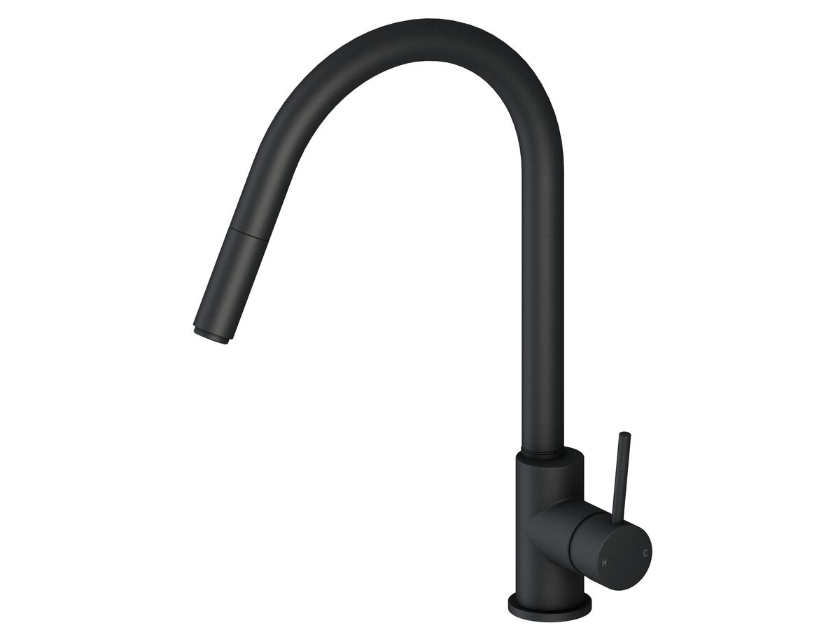 Mizu Drift MK2 Gooseneck Pull Out Sink Mixer Tap Matte Black (4 Star)