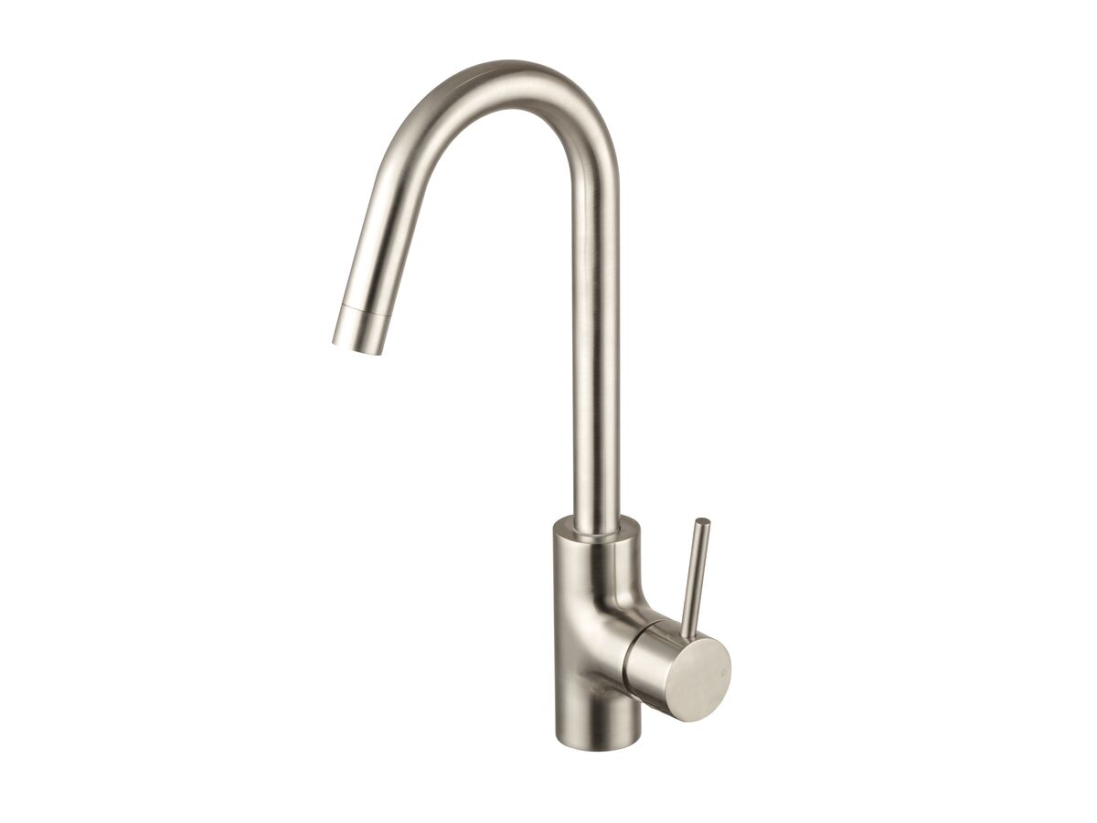 Mizu Drift MK2 Gooseneck Sink Mixer Tap Brushed Nickel (4 Star)