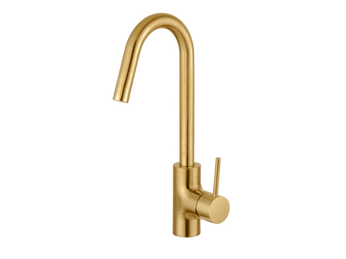 Mizu Drift MK2 Gooseneck Sink Mixer Tap Brushed Gold (4 Star)