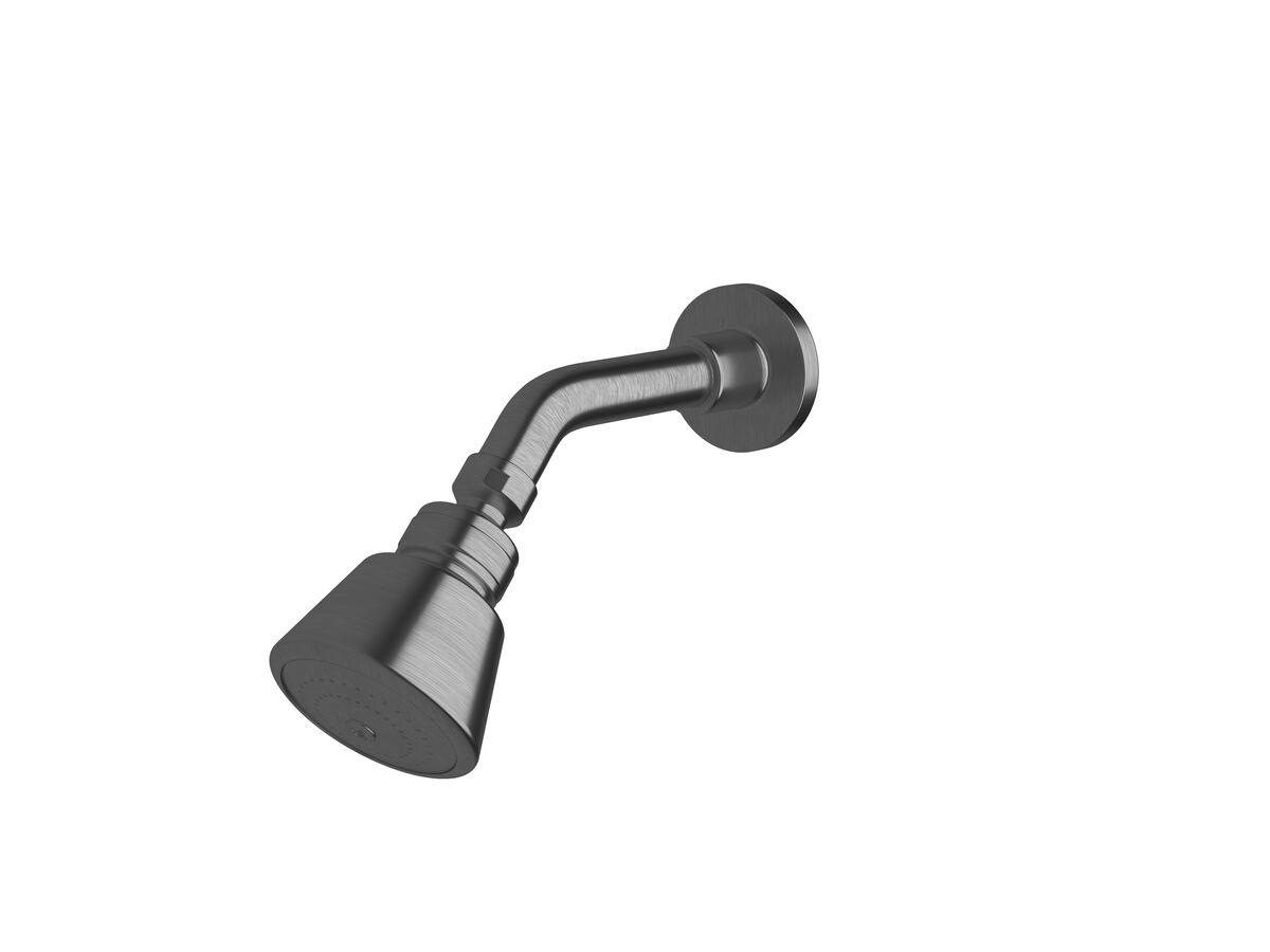 Sussex Scala Shower Head and Arm LUX PVD Brushed Smoke Gunmetal (3 Star)