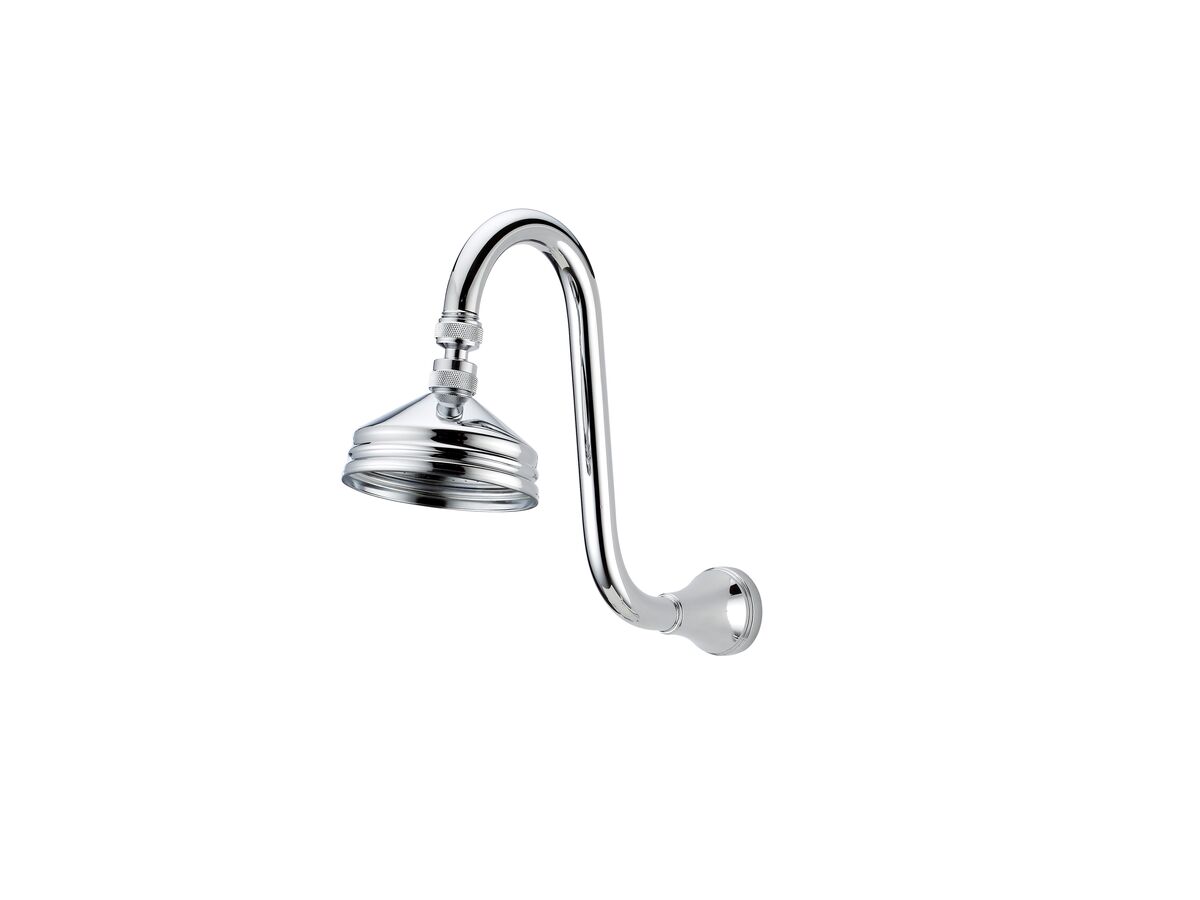 Kado Era Gooseneck Shower Arm & Rose Chrome (3 Star)