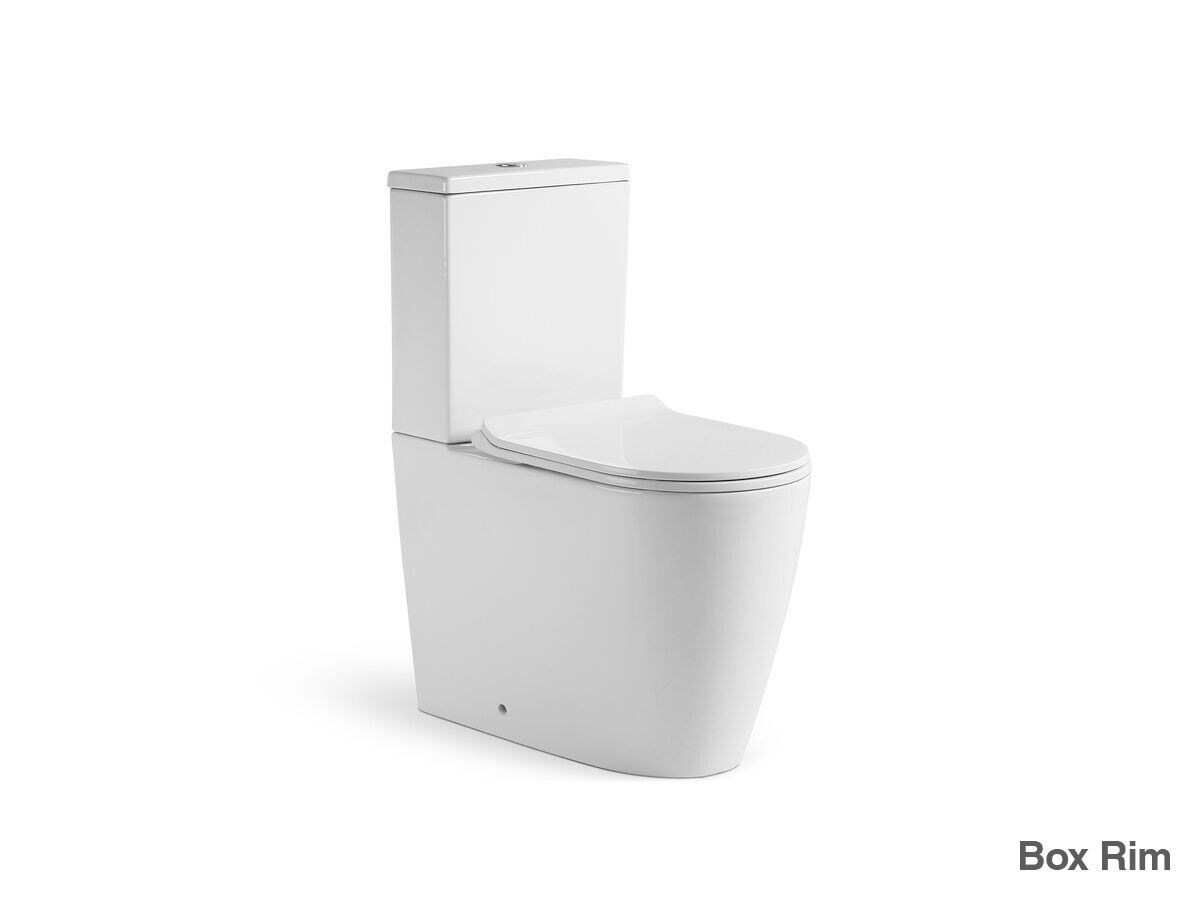 Kado Lux Close Coupled Back to Wall Overheight Back Inlet Toilet Suite with Thin Soft Close Quick Release Seat White (4 Star)