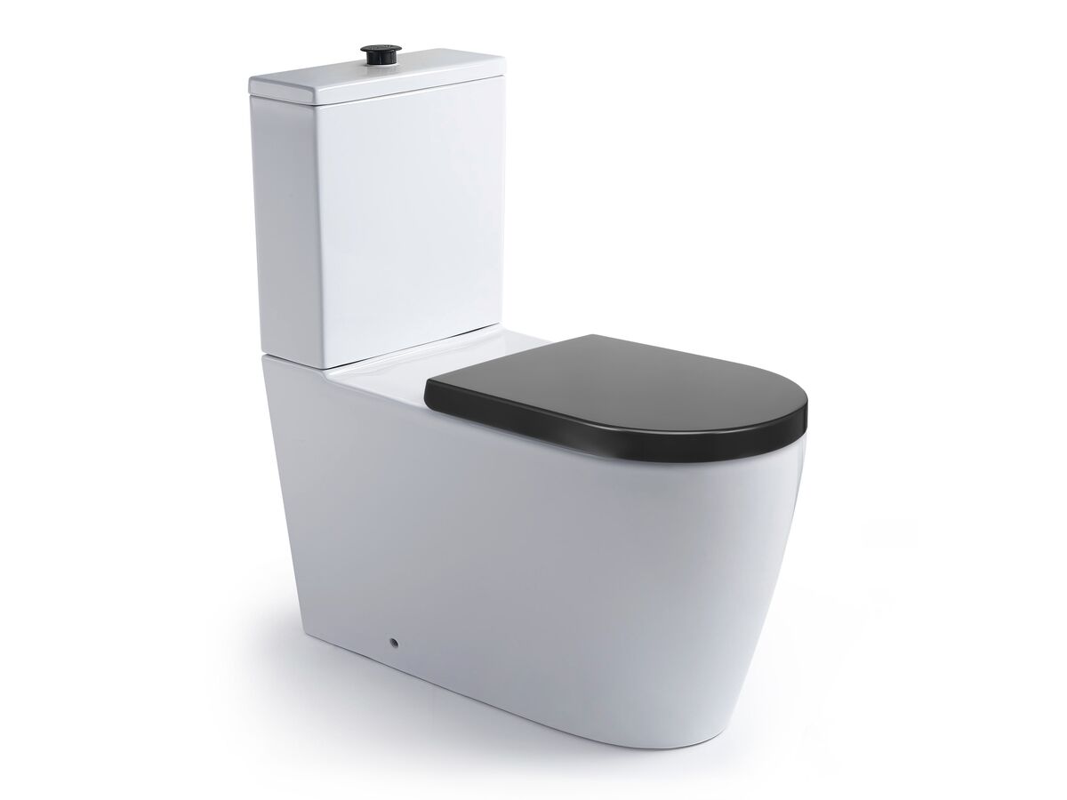 Wolfen 800 Close Coupled Back to Wall Rimless Toilet Suite with Double Flap Seat Grey (4 Star)
